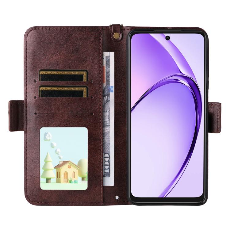 For OPPO A3x 5G India / A3 / A3x / A40 4G Multi-card Slots Crossbody Cowhide Leather Phone Case
