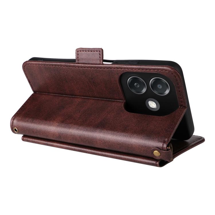 For OPPO A3x 5G India / A3 / A3x / A40 4G Multi-card Slots Crossbody Cowhide Leather Phone Case
