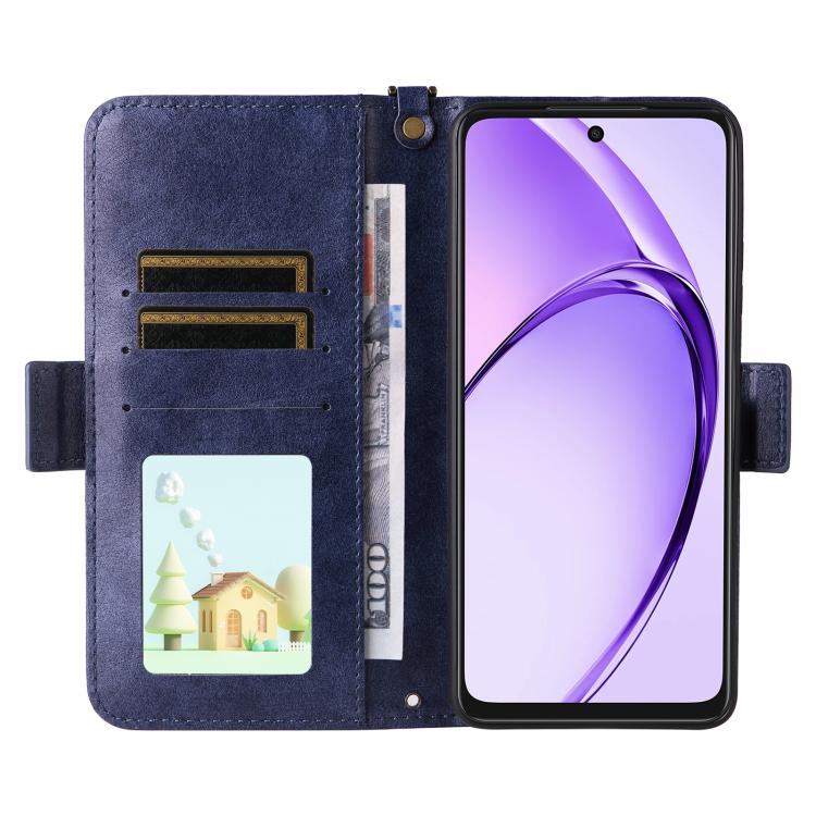 For OPPO A3x 5G India / A3 / A3x / A40 4G Multi-card Slots Crossbody Cowhide Leather Phone Case