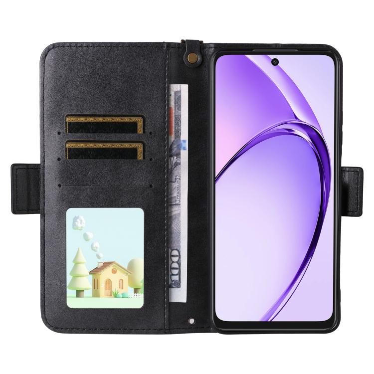 For OPPO A3x 5G India / A3 / A3x / A40 4G Multi-card Slots Crossbody Cowhide Leather Phone Case