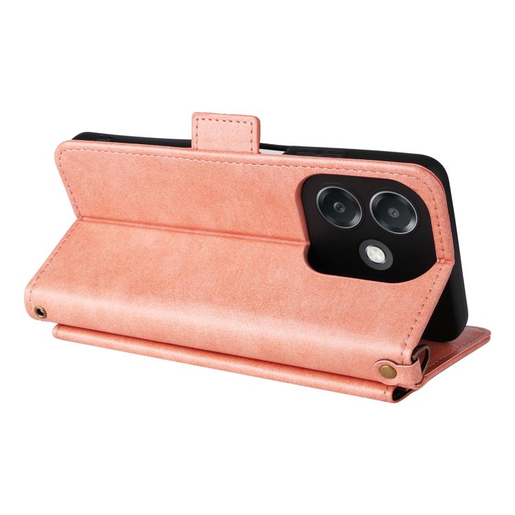 For OPPO A3x 5G India / A3 / A3x / A40 4G Multi-card Slots Crossbody Cowhide Leather Phone Case