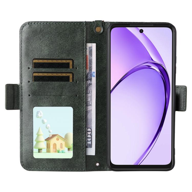 For OPPO A3x 5G India / A3 / A3x / A40 4G Multi-card Slots Crossbody Cowhide Leather Phone Case