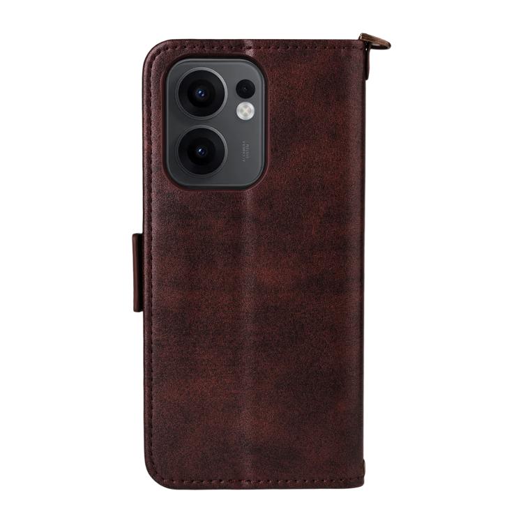 For OPPO Reno13 F 5G Multi-card Slots Crossbody Cowhide Leather Phone Case