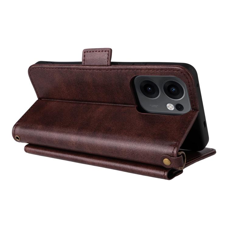 For OPPO Reno13 F 5G Multi-card Slots Crossbody Cowhide Leather Phone Case