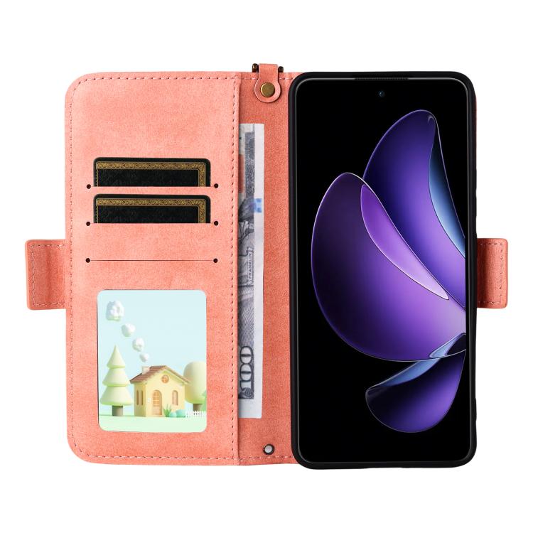 For OPPO Reno13 F 5G Multi-card Slots Crossbody Cowhide Leather Phone Case