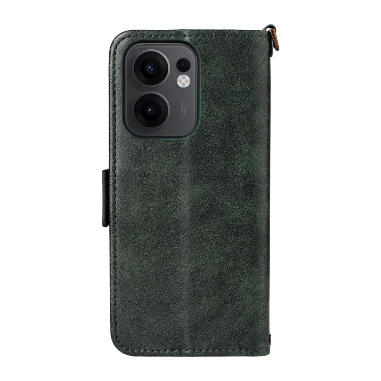 For OPPO Reno13 F 5G Multi-card Slots Crossbody Cowhide Leather Phone Case