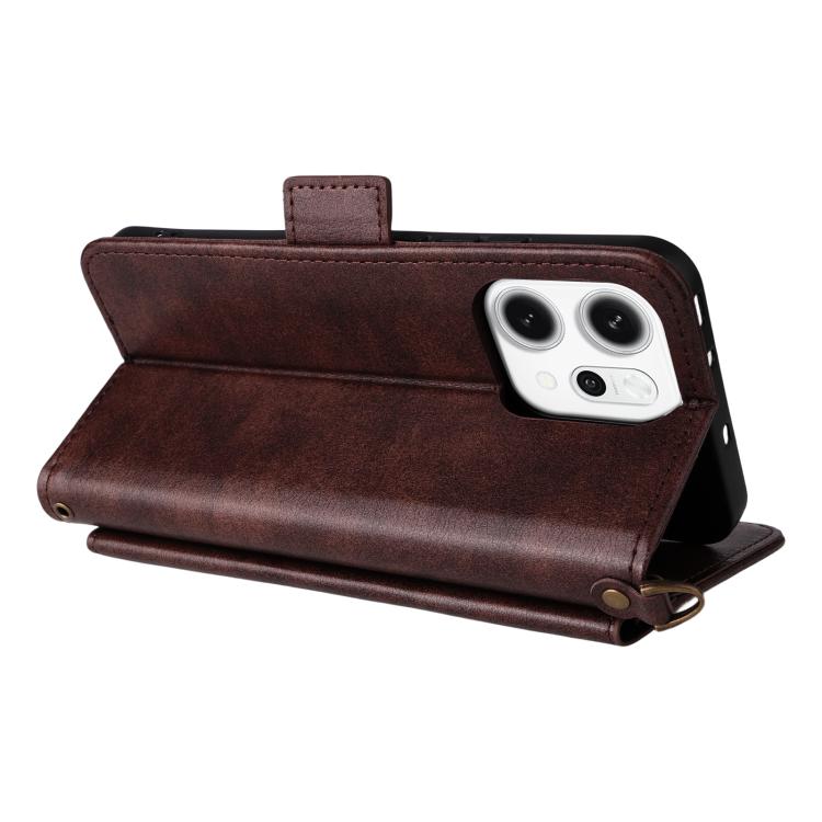 For OPPO Reno14 Pro 5G Multi-card Slots Crossbody Cowhide Leather Phone Case
