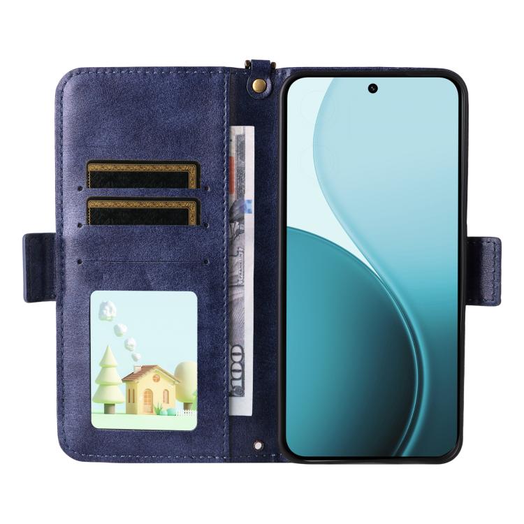 For OPPO Reno14 Pro 5G Multi-card Slots Crossbody Cowhide Leather Phone Case