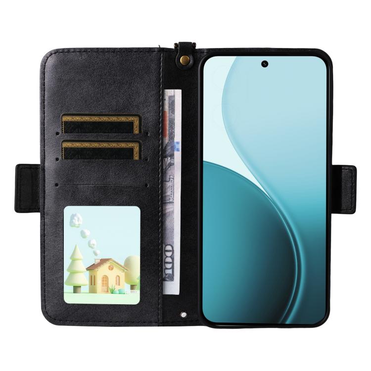 For OPPO Reno14 Pro 5G Multi-card Slots Crossbody Cowhide Leather Phone Case