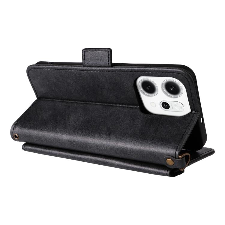 For OPPO Reno14 Pro 5G Multi-card Slots Crossbody Cowhide Leather Phone Case