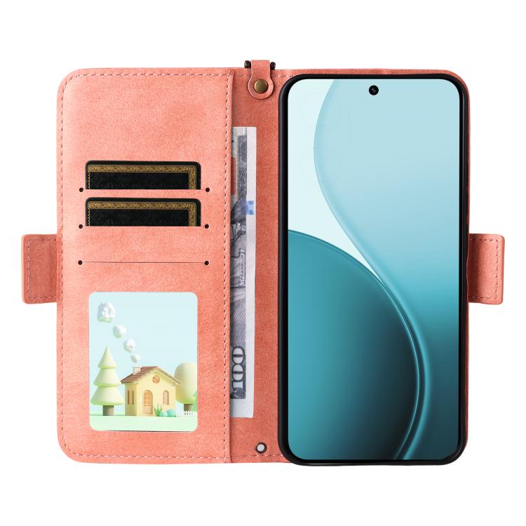 For OPPO Reno14 Pro 5G Multi-card Slots Crossbody Cowhide Leather Phone Case