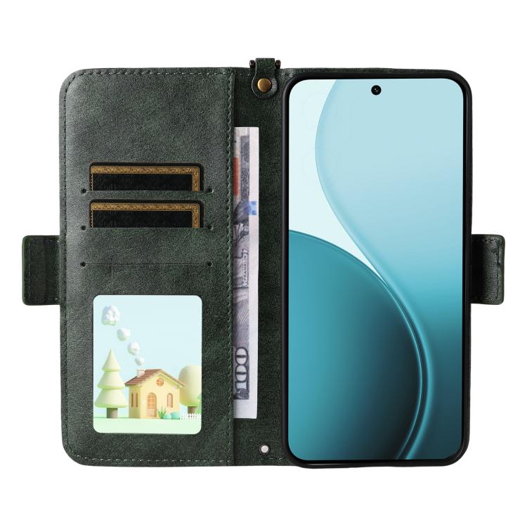 For OPPO Reno14 Pro 5G Multi-card Slots Crossbody Cowhide Leather Phone Case