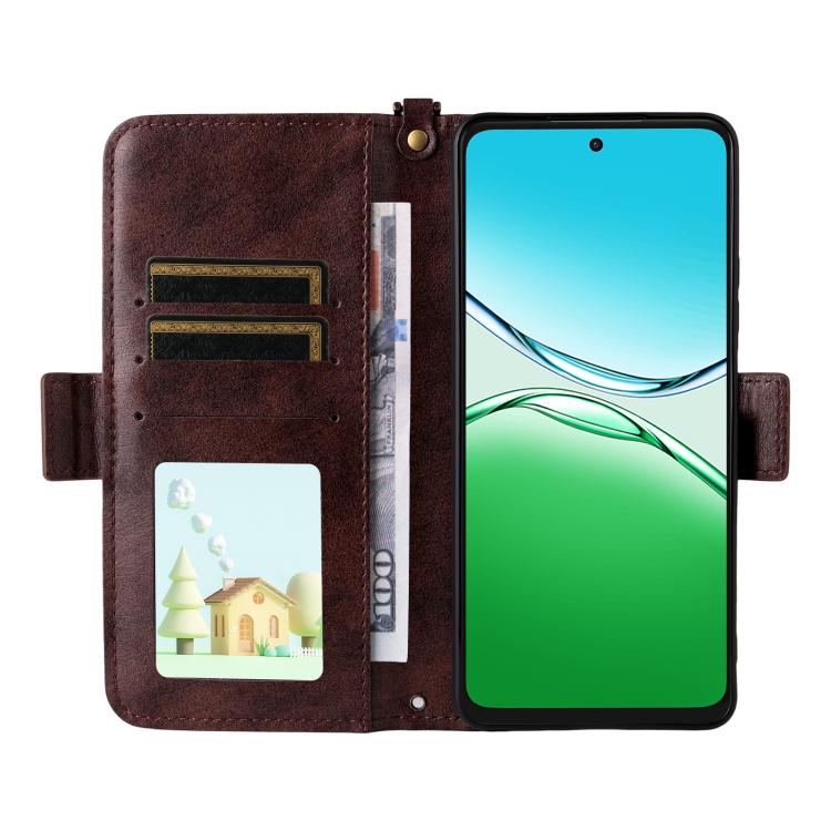 For OPPO A5 Pro 5G / 4G Global Multi-card Slots Crossbody Cowhide Leather Phone Case
