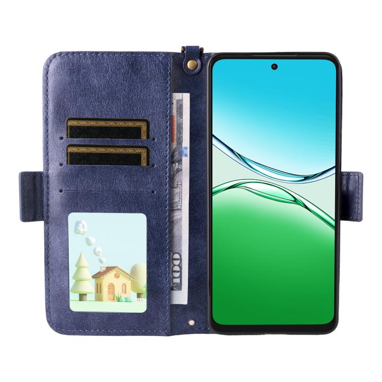 For OPPO A5 Pro 5G / 4G Global Multi-card Slots Crossbody Cowhide Leather Phone Case