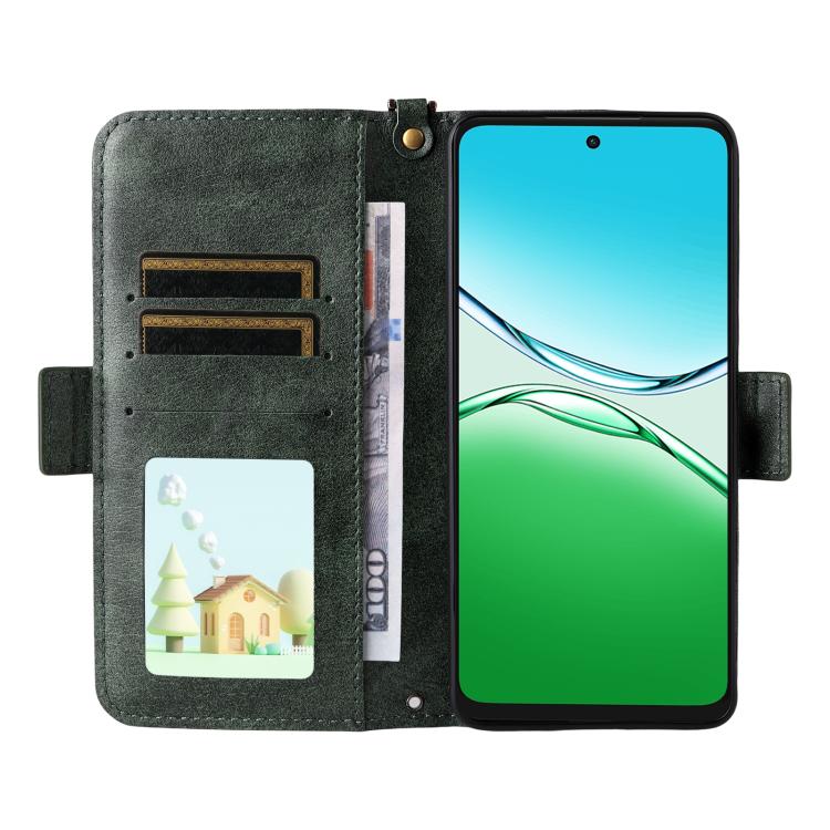 For OPPO A5 Pro 5G / 4G Global Multi-card Slots Crossbody Cowhide Leather Phone Case