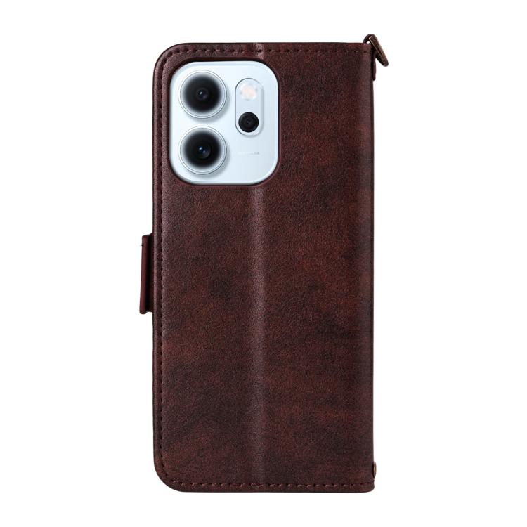 For OPPO Reno14 / Reno14 F 5G Global Multi-card Slots Crossbody Cowhide Leather Phone Case