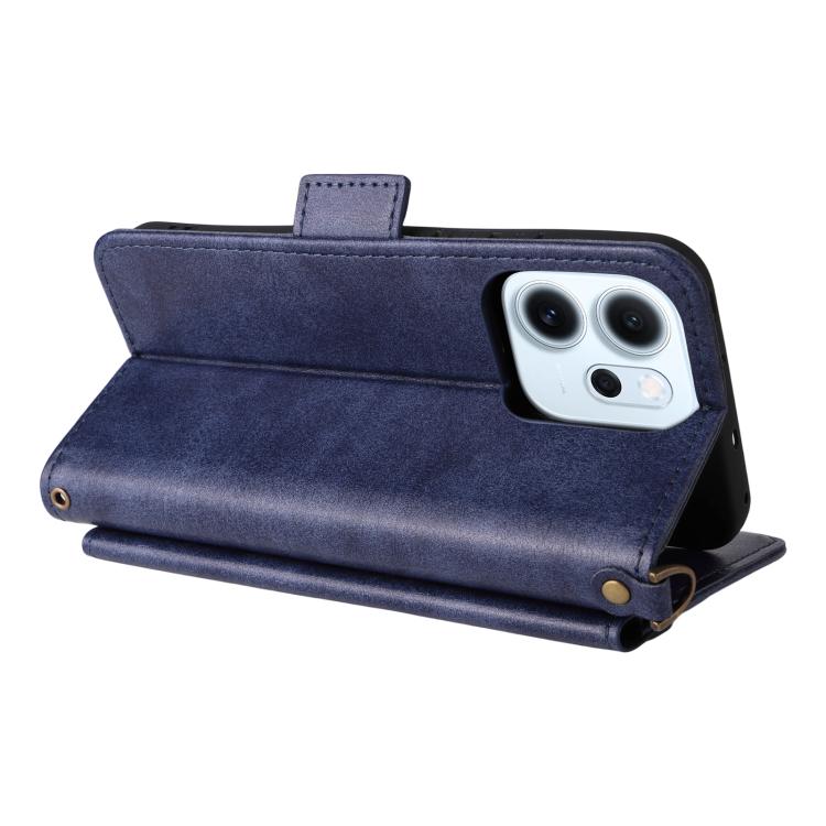 For OPPO Reno14 / Reno14 F 5G Global Multi-card Slots Crossbody Cowhide Leather Phone Case