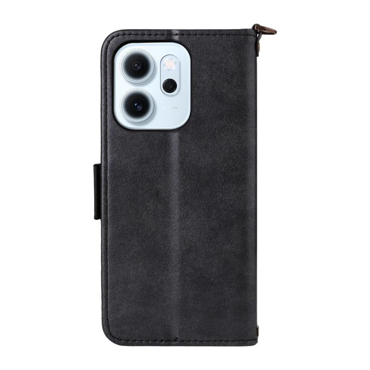 For OPPO Reno14 / Reno14 F 5G Global Multi-card Slots Crossbody Cowhide Leather Phone Case