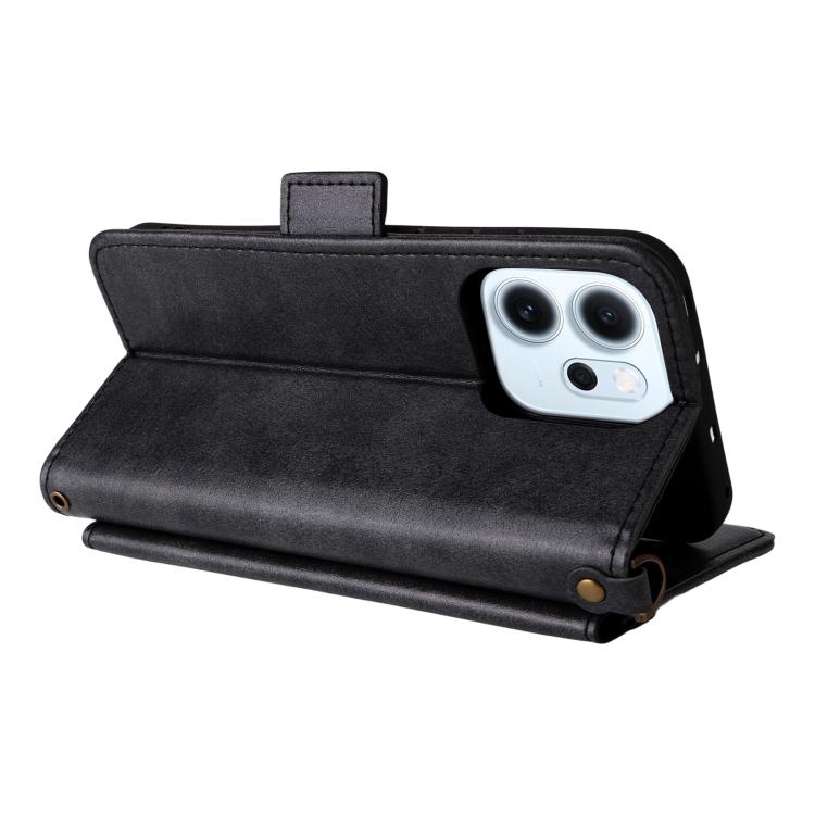 For OPPO Reno14 / Reno14 F 5G Global Multi-card Slots Crossbody Cowhide Leather Phone Case