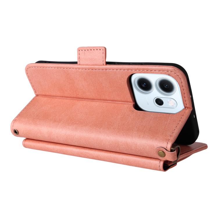 For OPPO Reno14 / Reno14 F 5G Global Multi-card Slots Crossbody Cowhide Leather Phone Case