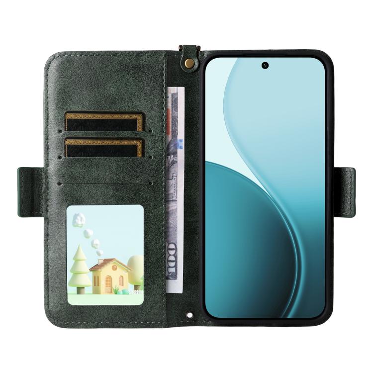 For OPPO Reno14 / Reno14 F 5G Global Multi-card Slots Crossbody Cowhide Leather Phone Case