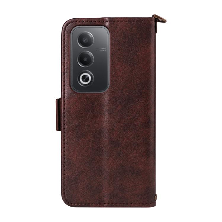 For OPPO A3 Pro Global / A80 Multi-card Slots Crossbody Cowhide Leather Phone Case
