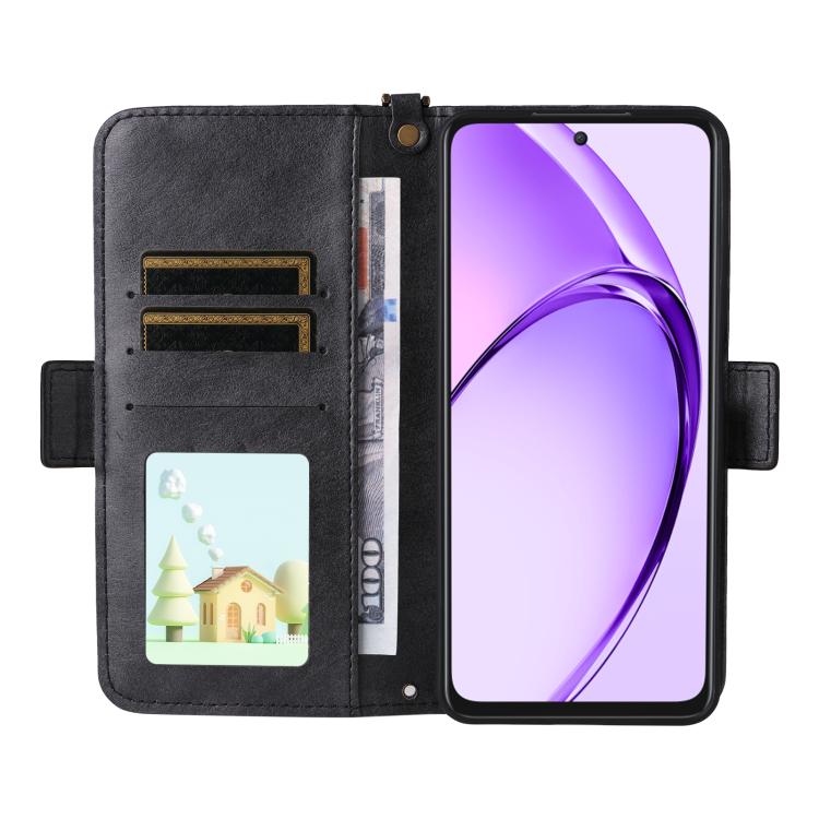 For OPPO A3 Pro Global / A80 Multi-card Slots Crossbody Cowhide Leather Phone Case