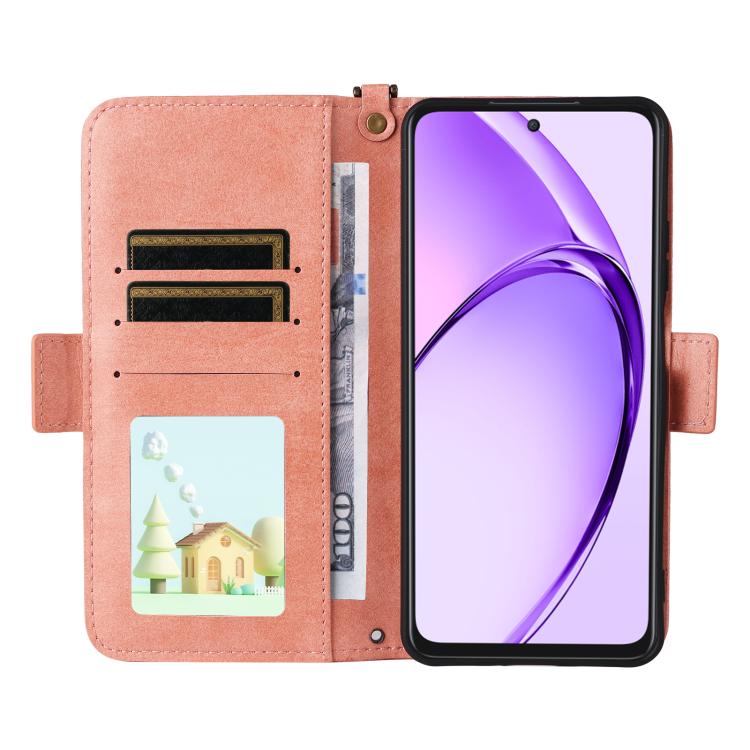 For OPPO A3 Pro Global / A80 Multi-card Slots Crossbody Cowhide Leather Phone Case