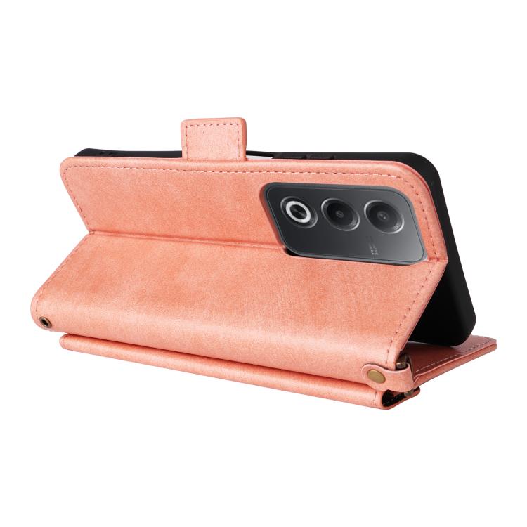 For OPPO A3 Pro Global / A80 Multi-card Slots Crossbody Cowhide Leather Phone Case