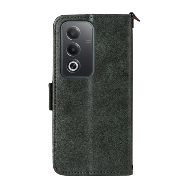 For OPPO A3 Pro Global / A80 Multi-card Slots Crossbody Cowhide Leather Phone Case