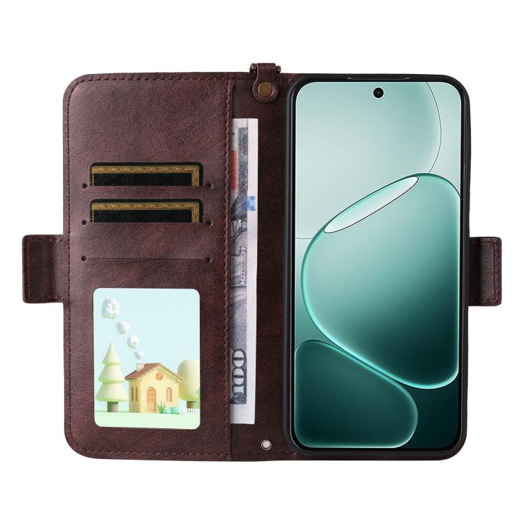 For OPPO A6 Pro Global Multi-card Slots Crossbody Cowhide Leather Phone Case