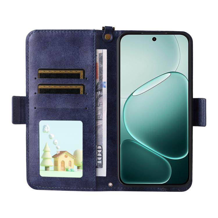 For OPPO A6 Pro Global Multi-card Slots Crossbody Cowhide Leather Phone Case