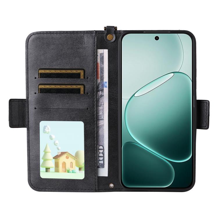 For OPPO A6 Pro Global Multi-card Slots Crossbody Cowhide Leather Phone Case