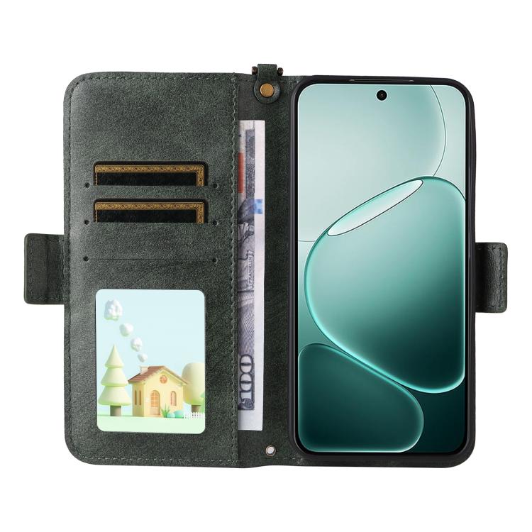 For OPPO A6 Pro Global Multi-card Slots Crossbody Cowhide Leather Phone Case