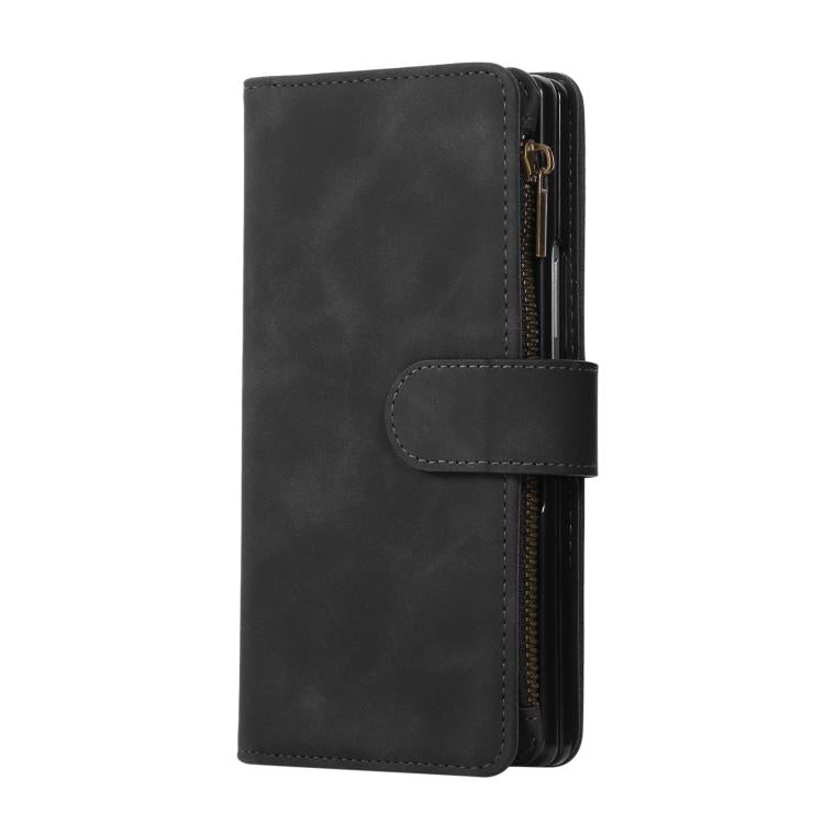 For Samsung Galaxy Z Fold7 5G Multifunctional Frosted Zipper Wallet Leather Phone Case