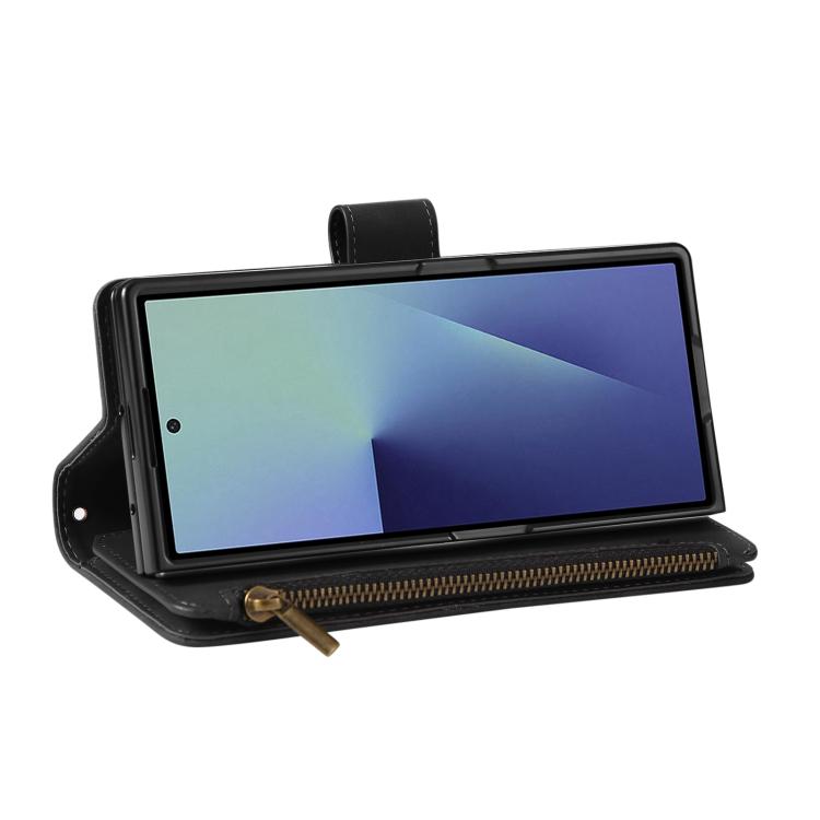 For Samsung Galaxy Z Fold7 5G Multifunctional Frosted Zipper Wallet Leather Phone Case