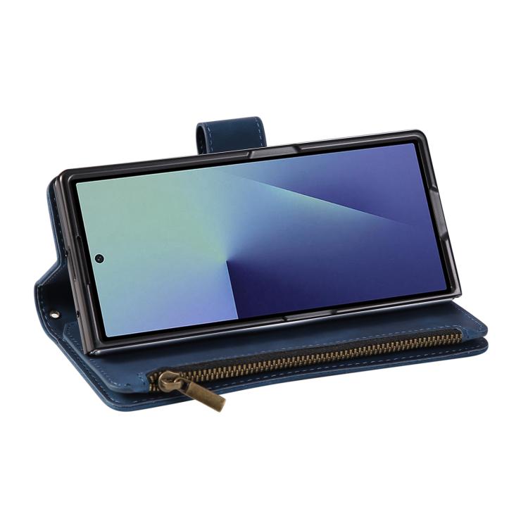 For Samsung Galaxy Z Fold7 5G Multifunctional Frosted Zipper Wallet Leather Phone Case