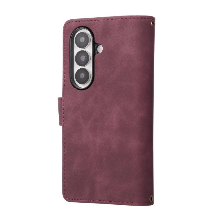 For Samsung Galaxy Z Fold7 5G Multifunctional Frosted Zipper Wallet Leather Phone Case