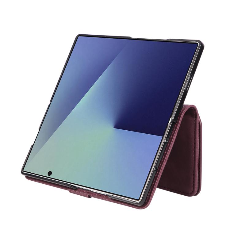 For Samsung Galaxy Z Fold7 5G Multifunctional Frosted Zipper Wallet Leather Phone Case