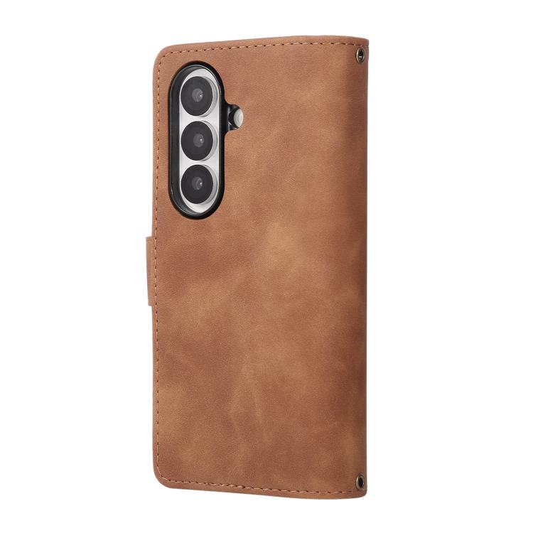 For Samsung Galaxy Z Fold7 5G Multifunctional Frosted Zipper Wallet Leather Phone Case