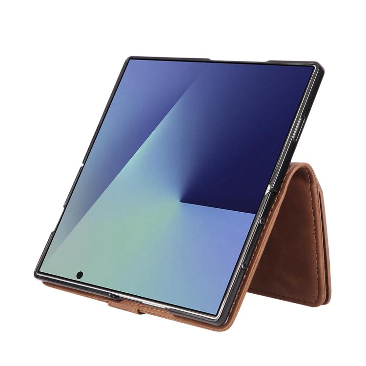 For Samsung Galaxy Z Fold7 5G Multifunctional Frosted Zipper Wallet Leather Phone Case