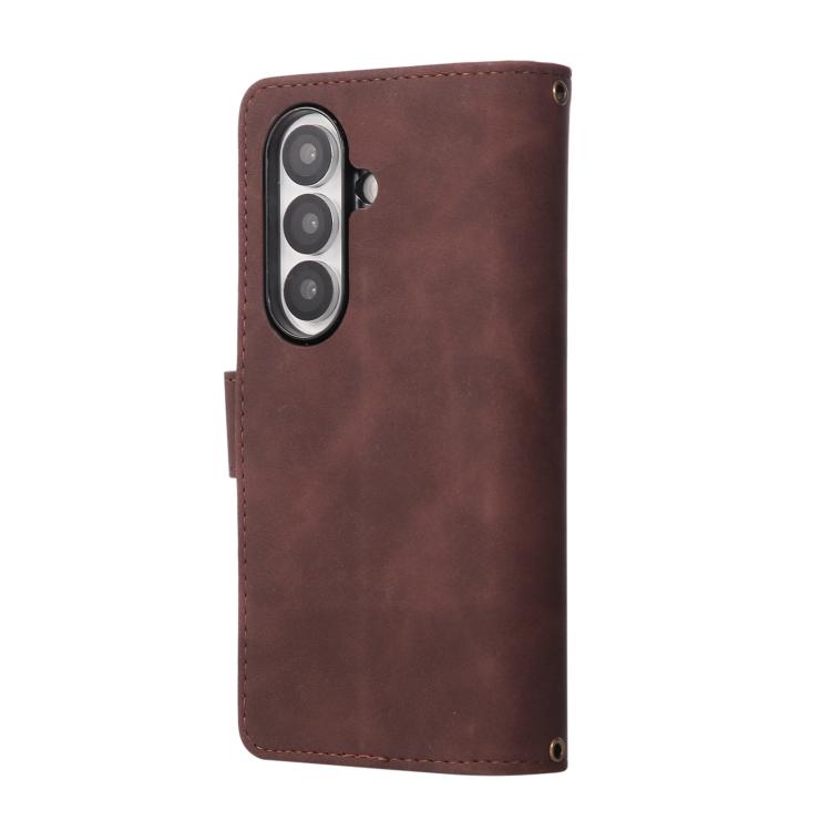For Samsung Galaxy Z Fold7 5G Multifunctional Frosted Zipper Wallet Leather Phone Case
