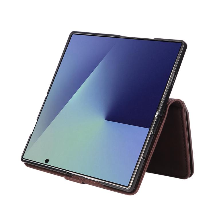 For Samsung Galaxy Z Fold7 5G Multifunctional Frosted Zipper Wallet Leather Phone Case