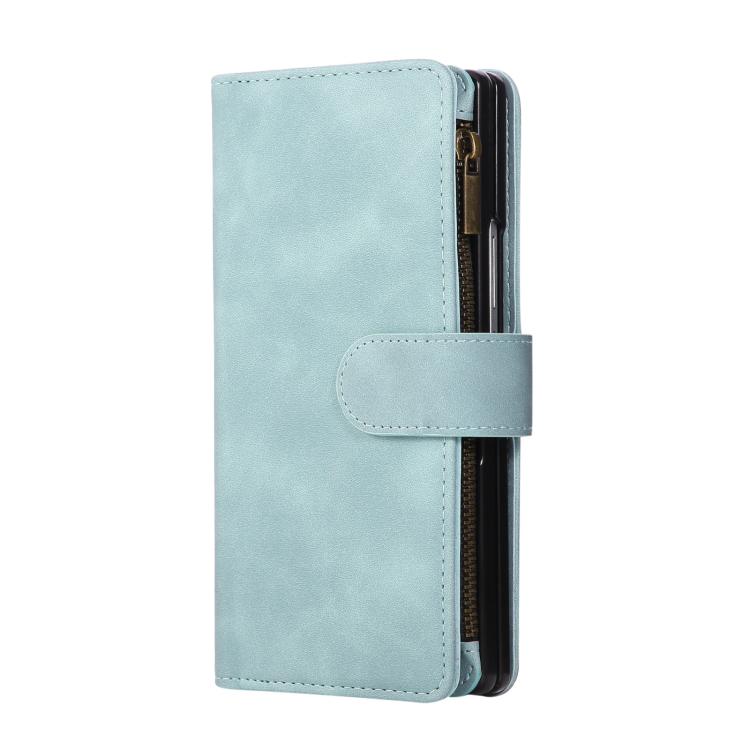 For Samsung Galaxy Z Fold7 5G Multifunctional Frosted Zipper Wallet Leather Phone Case