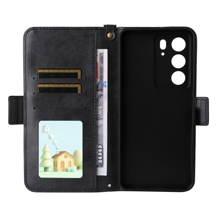 For Realme C71 4G / 14x 5G India / C75 4G Multi-card Slots Crossbody Cowhide Leather Phone Case