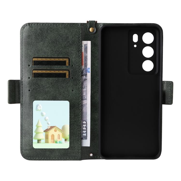 For Realme C71 4G / 14x 5G India / C75 4G Multi-card Slots Crossbody Cowhide Leather Phone Case