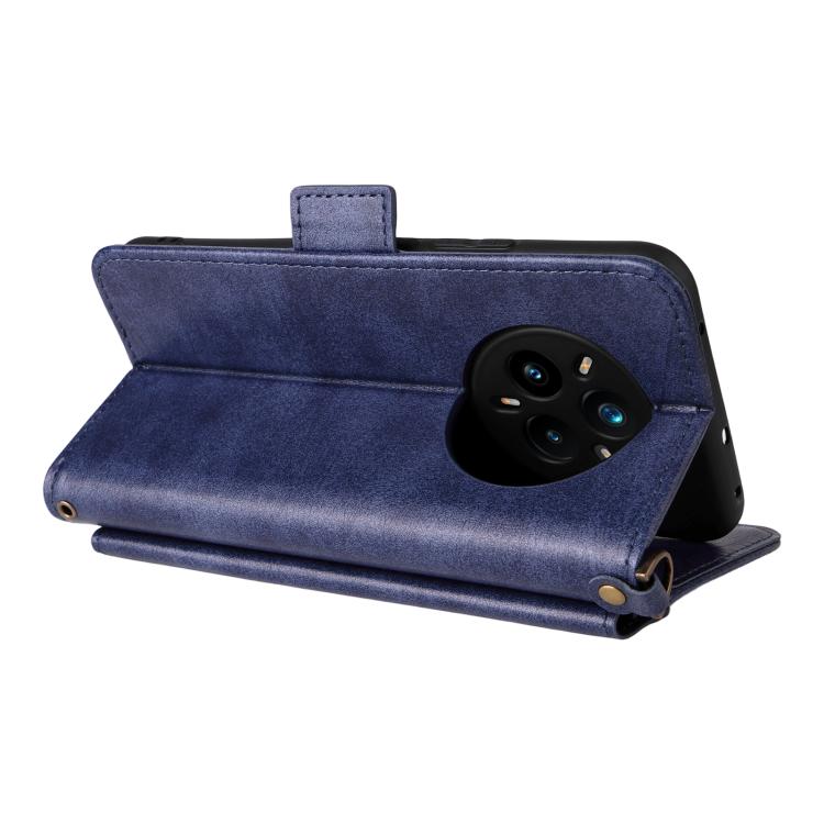 For Realme 14 Pro+ Multi-card Slots Crossbody Cowhide Leather Phone Case