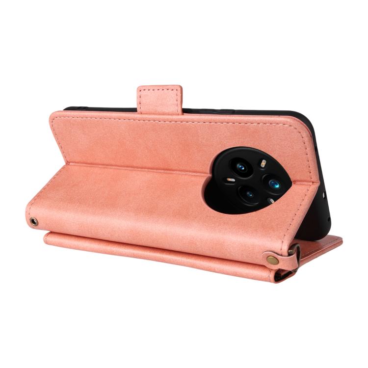 For Realme 14 Pro+ Multi-card Slots Crossbody Cowhide Leather Phone Case