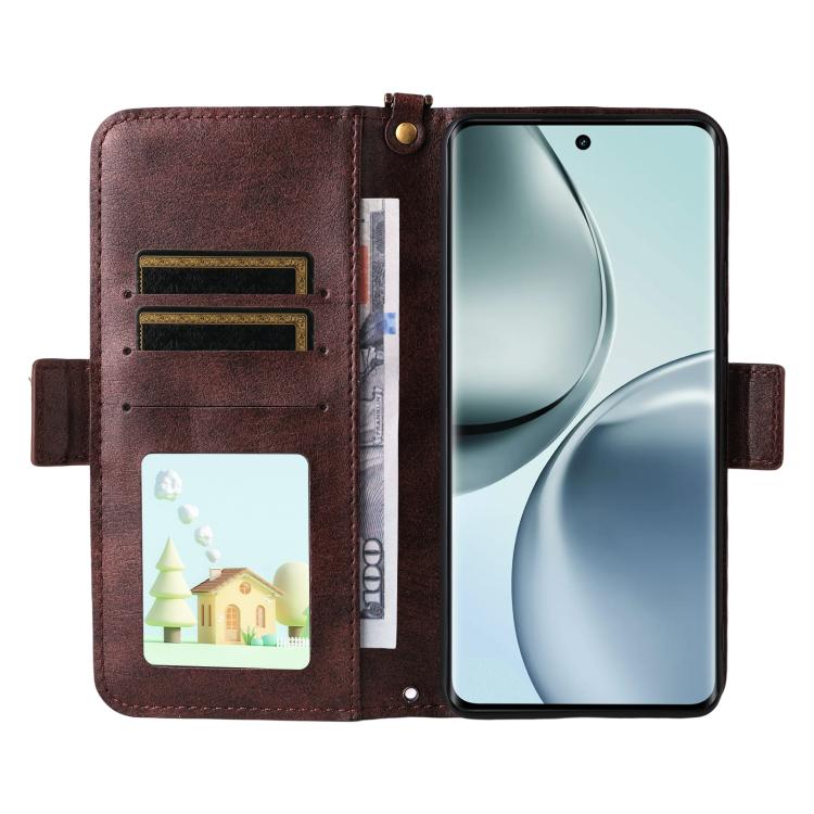 For Realme 14 Pro 5G / Narzo 80 Pro Multi-card Slots Crossbody Cowhide Leather Phone Case