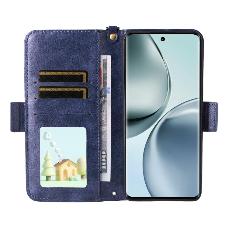 For Realme 14 Pro 5G / Narzo 80 Pro Multi-card Slots Crossbody Cowhide Leather Phone Case